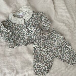 Zara floral blouse and pants baby outfit